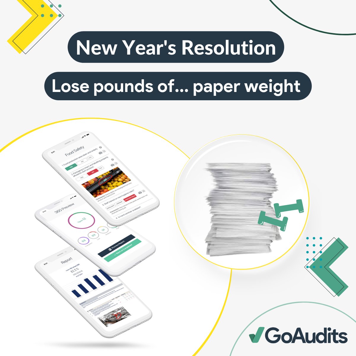 Make your New Year’s resolution happen with #GoAudits. 😉 #NewYearNewMe #Audits #LessPaper #paperless #letsgodigital