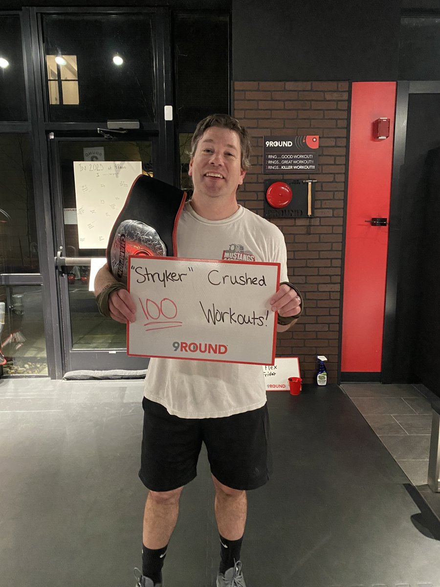 Woo hoo starting the year with another 💯 Workouts! Congratulations to Clint aka “Stryker” on hitting this awesome milestone! 🥊🥊

#9round #9roundnation #100workouts #milestoneworkout #Kickboxing #strikehardstrikefast #iowacityarea #whatsyourfightername