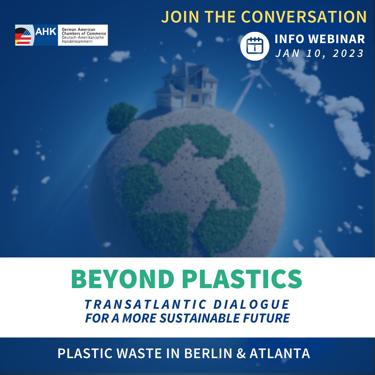 How do you deal with sustainably in your community?
Join us Jan 10 for our #BeyondPlastic #webinar
Register today 👉bit.ly/3jIJMxK

#GACCSouth #transatlantic #GermanAmerican #sustainability #plasticwaste #webinar