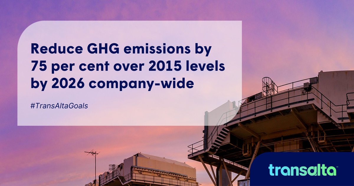 TransAlta's tweet photo. By 2026, TransAlta hopes to achieve a company-wide reduction of greenhouse gas emissions of 75 per cent over 2015 levels. #TransAltaGoals

Learn more: https://t.co/YNqlbn9Z7v https://t.co/U2LRyfTOZ2
