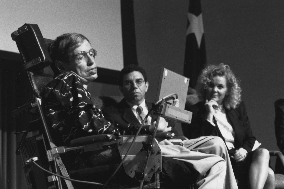 UTSWArchives's tweet photo. In 1995, Dr. Stephen Hawking visited the university and spoke about his experience living with ALS and how he thrived mentally even though his physical condition was deteriorating.
#FromTheArchives #medicalarchives #sciencelectures #UniversityArchives https://t.co/EXbpYLbEPp https://t.co/wkiCOkvpiS