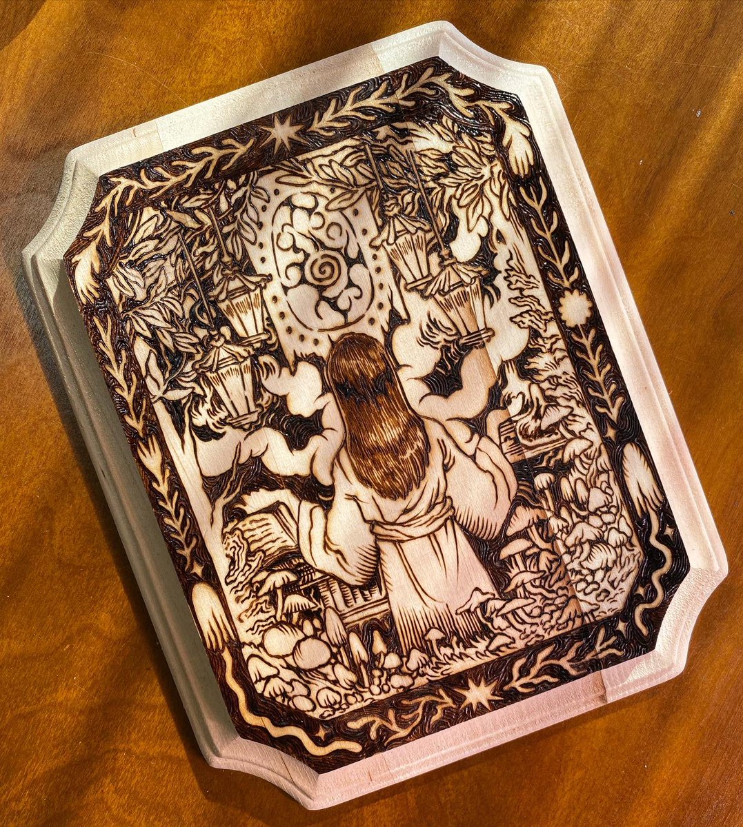 Elder Scrolls woodburning commission ✨🔥✨