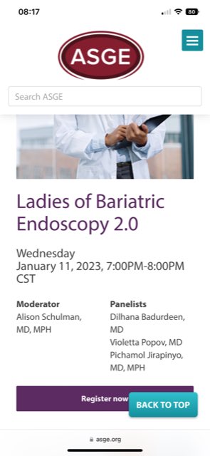 PopovVioleta's tweet photo. Next Wednesday at 8pm EST!!! This will be an exciting discussion - all #bariatric #endoscopy #WomenInGI issues 
Register for this event FREE to all- #LadiesWhoScope
#WomenInEndo #GITwitter

⁦@FergaGleeson⁩
⁦@allie_schulman⁩ ⁦@DBadurdeen⁩ ⁦@SighPichamol⁩ https://t.co/7wz8q0cgLR