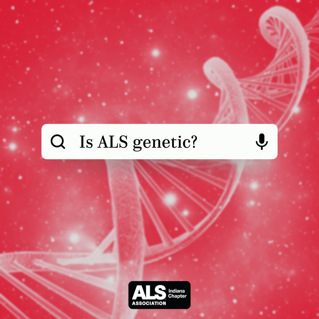 ALSAIndiana's tweet photo. While #ALS can be genetically passed down, about 90-95% of ALS cases occur in individuals with no family history of ALS. For some individuals, ALS is caused by a gene mutation that can be passed down genetically or occur sporadically.

#whateverittakes #ItTakesAllofUs https://t.co/qpEdRJV35m