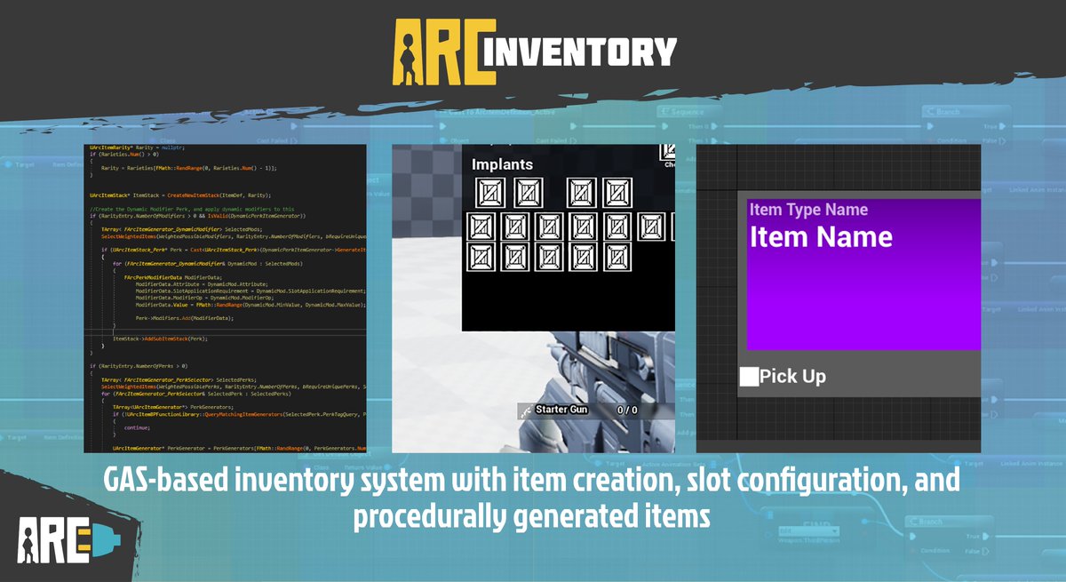 We updated our gameplay abilities system (GAS) based inventory system for #UnrealEngine; Arc Inventory. 

unrealengine.com/marketplace/en…

Arc Inventory 2.0.1.270 supports #Unreal Engine 5.1, adds experimental support for Replicated Subobject List, and more!
#gamedev #UE5 #UE4 #indiedev