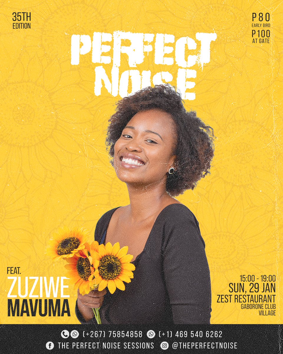 OfficialZuziwe's tweet photo. Headlining #PerfectNoise this month 🥰
Let’s link up and have a fun time on the 29th of Jan 🌻🌻🌻 https://t.co/eBKKZ14ldu