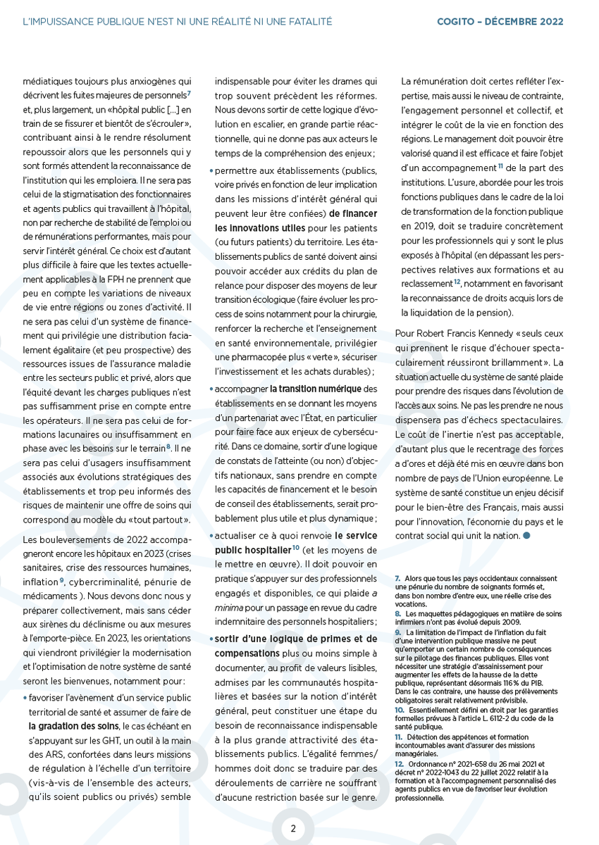 🖊️ Parution du cogito de décembre de la Conférence des <a href="/DG_CHRU/">Directeurs généraux de CHRU</a>
 Ce mois-ci : L’impuissance publique n’est ni une réalité ni une fatalité 

A lire sur le site de la Conférence : cutt.ly/Q2x9jN5