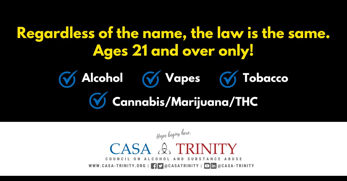 CasaTrinity's tweet photo. Within the field of Prevention, we try to bring awareness about various federal and state laws regarding legal and illegal substances. Although some legal substances may be accessible to minors, it's not safe for them to use. #PreventionAtWork #safercommunities #Awareness https://t.co/2KDf6WBzZj