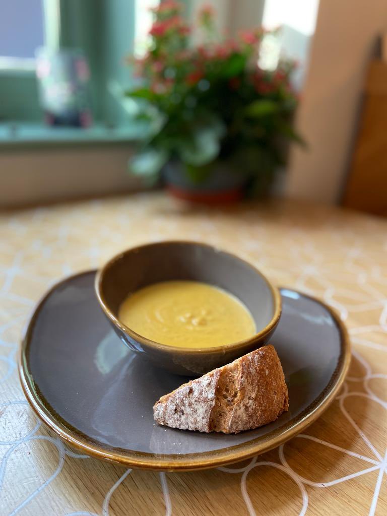 WillowCafeKew's tweet photo. Our customers have been patiently waiting for us to launch our food menu! We are now serving soup, quiche and salads. The full menu will follow. 
#kew #kewbridge #coffeeshop #foodphotography #willowcafekew https://t.co/JoB6ffuNjj