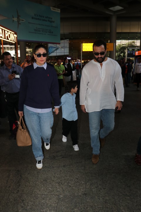 #SaifAliKhan #KareenaKapoorKhan #TaimurAliKhan #JehangirAliKhan Spotted At #MumbaiAirport