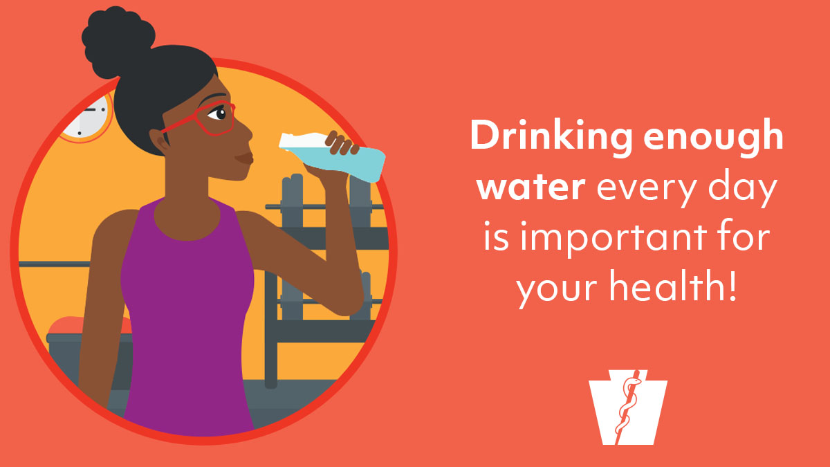 PAHealthDept's tweet image. Drinking enough water every day is important for our health! Water helps your body:

💧 Keep a normal temperature
💧 Lubricate + cushion joints
💧 Protect your spinal cord + other sensitive tissues
💧 Get rid of waste through urination, perspiration + bowel movements