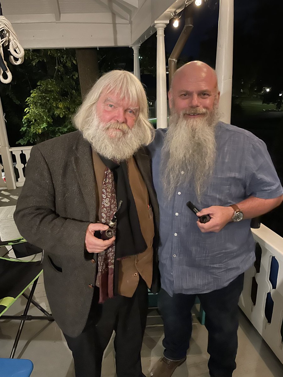 mshanecarlson's tweet photo. @malcolmguite has a much more impressive beard than I. #properbeard #beard #pipesandscotch https://t.co/OTgyvHnzO1