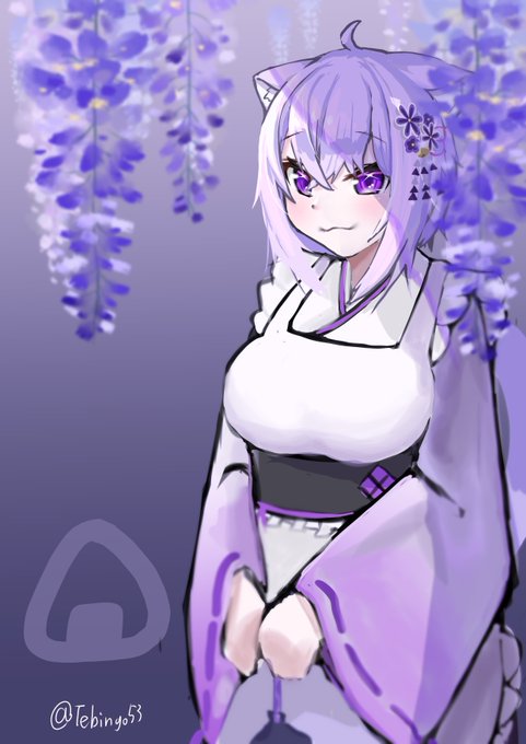 「hair ornament wisteria」 illustration images(Latest)