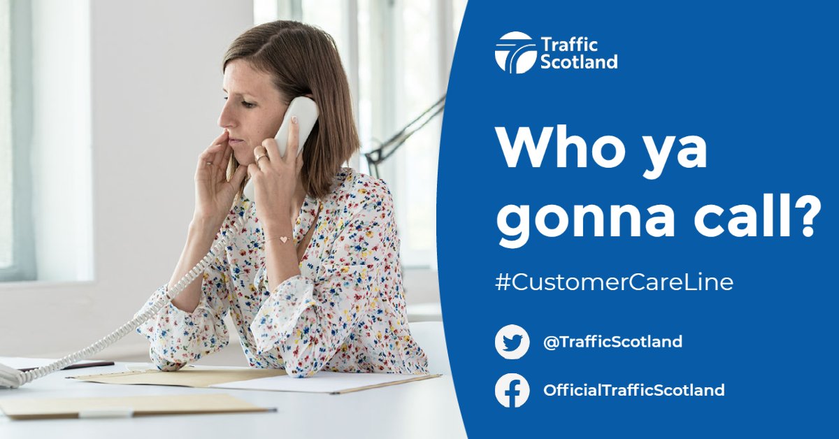 trafficscotland's tweet photo. Did you know you can get road updates by calling #CustomerCareLine on 0800 028 1414  

*Pass this on to your non Twitter friends* 👵👴 https://t.co/jEhWKOIvg7