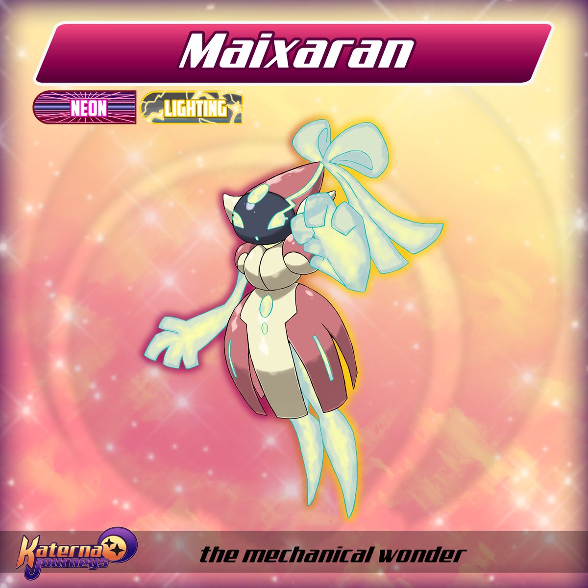 KaternaJourneys's tweet photo. "the ultimate maid, an unstoppable weapon, and a family friendly artificial moon, those who can buy her get a perfect bodygard and electrical maid"
@AntaresKat01 @GRaptor28 @KariagoRW 
#Pokemon #fakemon #indiegame #gamedesign #katerna https://t.co/ZYf77sASOS