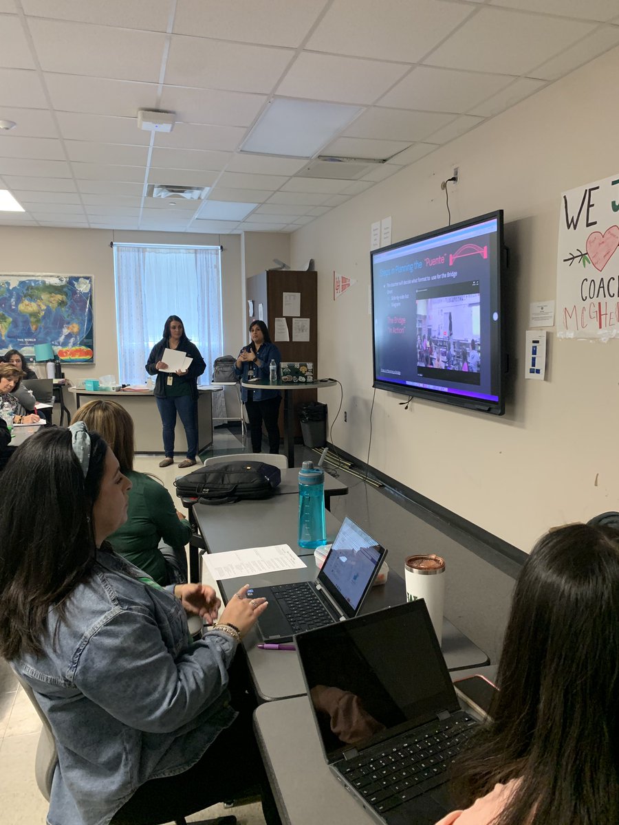 solislynda's tweet photo. Desirae and Claudia sharing about Bridging: Making Conexiones between Lenguajes @iteach1stDL @cll1781  #iNation #Waxachieisd #Bridging #Duallanguage https://t.co/kU9Dv1KzPz
