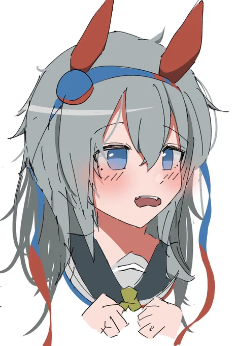 初めて勝負服をもらったときのタマ 
