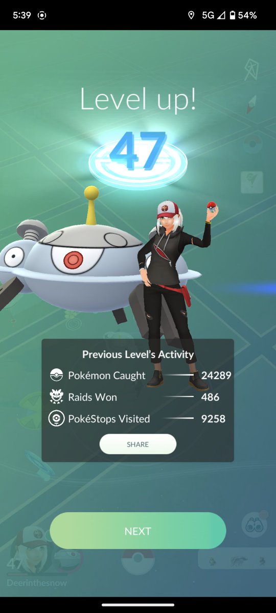 DeerintheS's tweet image. Level up! I made it to LEVEL 47! Shout-out to @iKonik_24 for helping take down a 3-star raid.👍🏾 I'll get to 50 just before @niantic increases the level cap 😜#pokemon #pokemongo #level47 #levelup