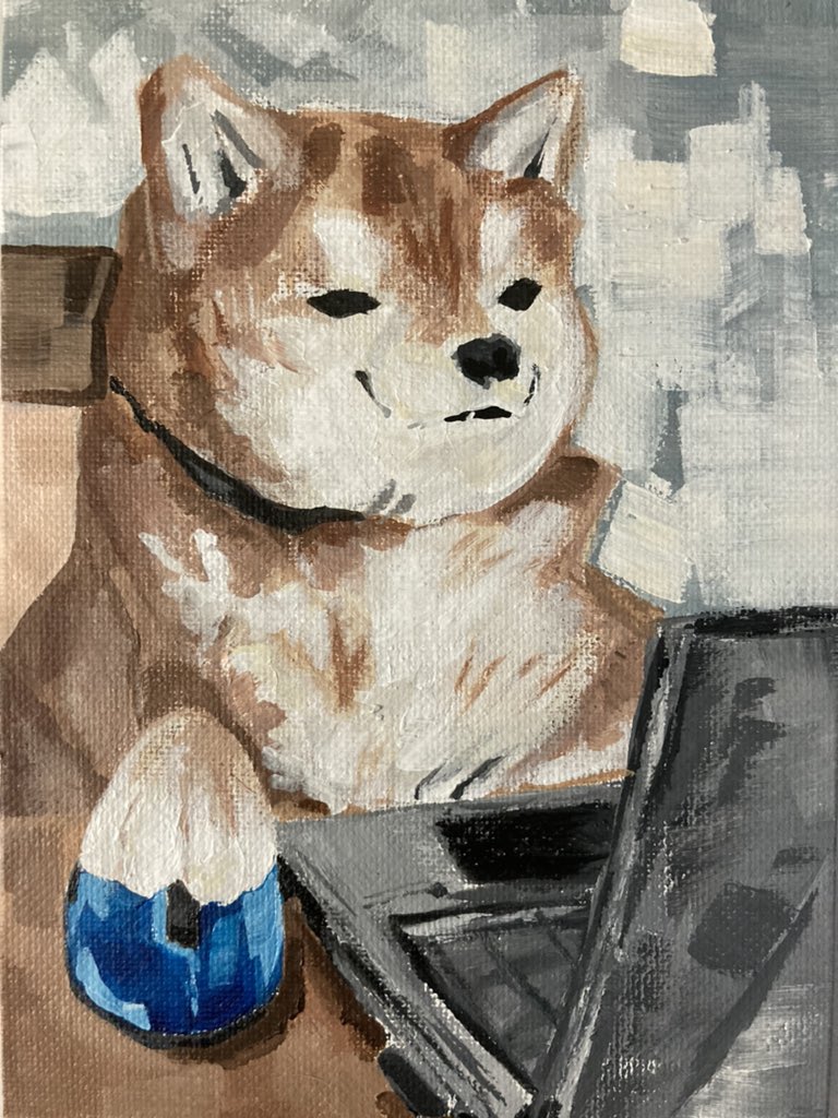 043103_'s tweet photo. First painting of the year and uhm https://t.co/SU7XXS44Sz