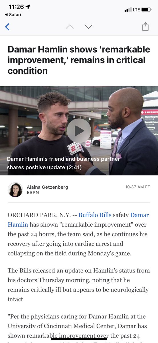 BetAnglesLFG's tweet photo. Damar Hamlin showing significant improvement. LFG!! #ChasingMs #GamblingTwiitter #BillsMafia https://t.co/3qY4ARufvr