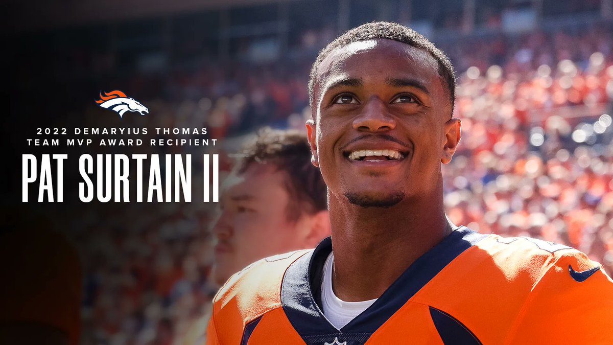 Congratulations to <a href="/PatSurtainll/">Patrick Surtain</a> on being named the 2022 Demaryius Thomas Team MVP Award recipient. 🧡

📰 » bit.ly/3X9kwiF
