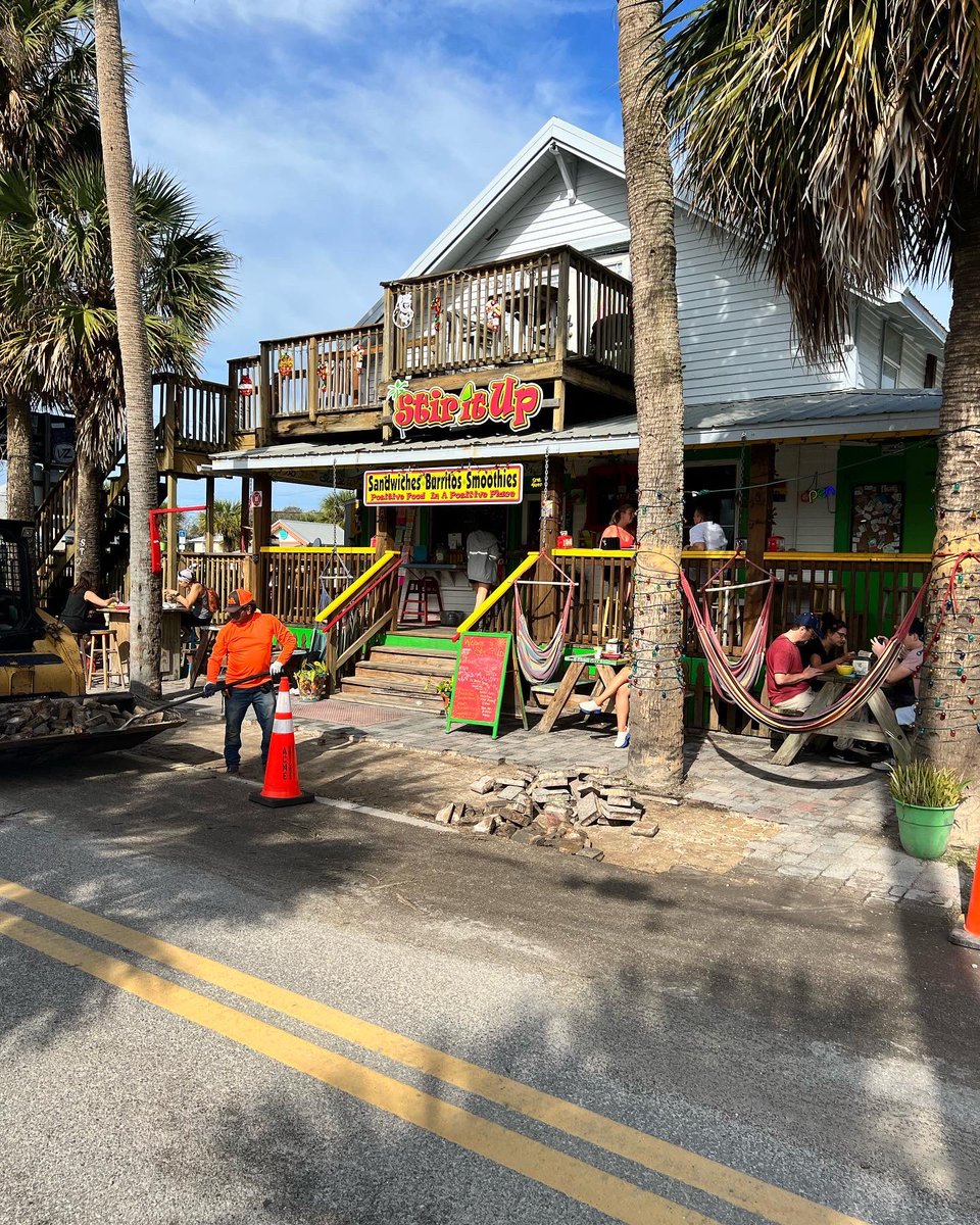 StirItUpStAug's tweet photo. Ok.  So this is what’s up on A Street.
The county has decided to put in a sidewalk on the north side of A Street.
Step 1-dig a trench to lay the drainage pipe.
Step 2-fill in trench/pipe
Step 3-build sidewalk.
begins just after the Stir It Up pavers.  See u on the porch! https://t.co/SmFWxyDHHO
