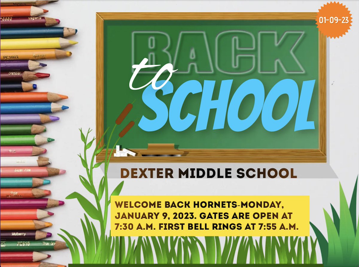 Dexter Middle School (@middledexter) on Twitter photo Let’s go Hornets 🐝! We can’t wait to see you on Monday, January 9, 2023. Let’s get ready to #thriveattheHIVE <a href="/WhittierCitySD/">Whittier City School District</a> <a href="/drsalaquino/">Sal Aquino, Ed.D.</a> Let’s go Hornets 🐝! We can’t wait to see you on Monday, January 9, 2023. Let’s get ready to #thriveattheHIVE <a href="/WhittierCitySD/">Whittier City School District</a> <a href="/drsalaquino/">Sal Aquino, Ed.D.</a>
