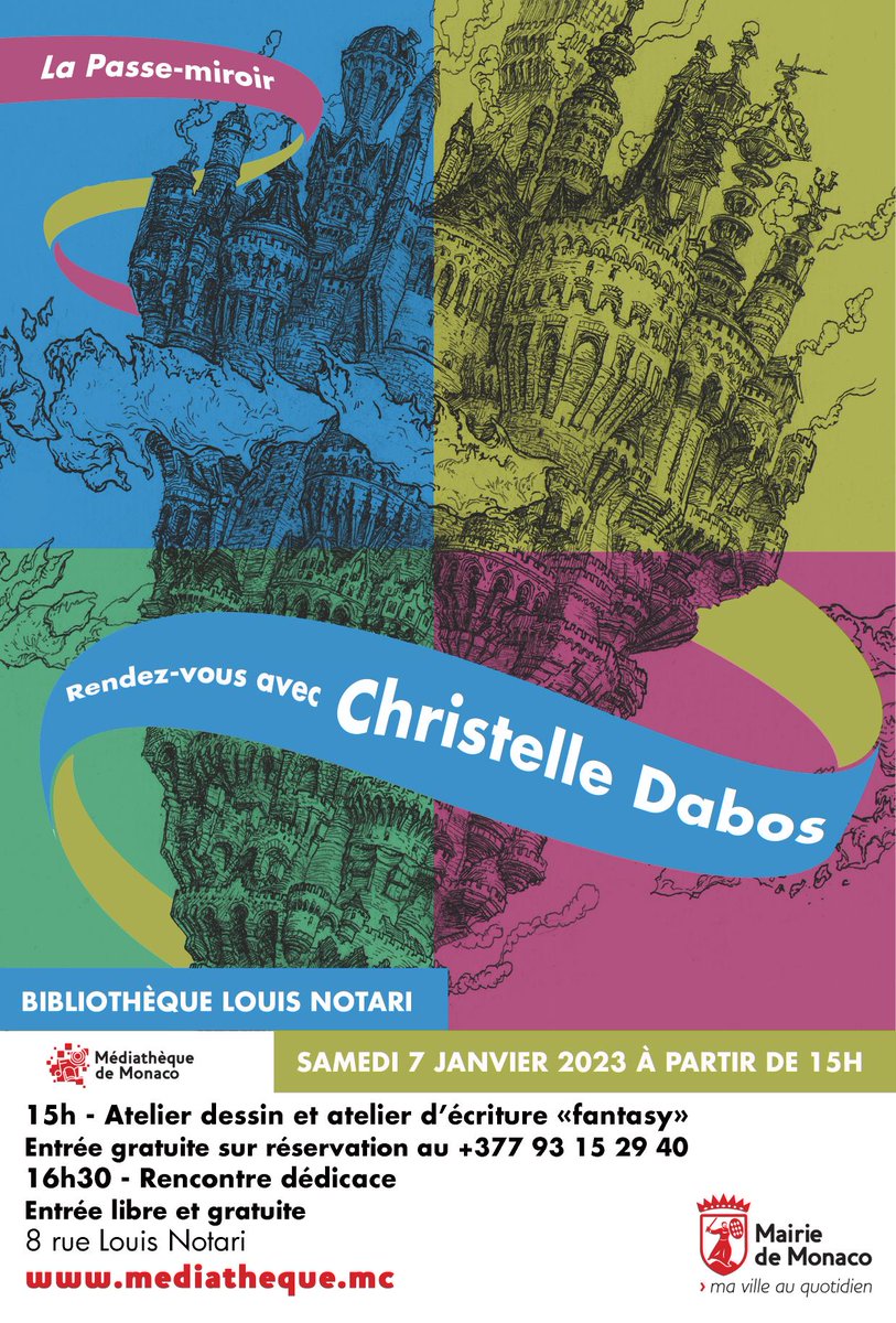 MairieMonaco's tweet photo. Rencontres dédicaces avec les auteures Christelle Dabos et Leonora Miano, concert avec Guilhem Valayé... retrouvez les temps forts proposés par la Médiathèque de Monaco en janvier 2023 ➡️https://t.co/1aJ1b1qt9a https://t.co/1ydKSokaXP