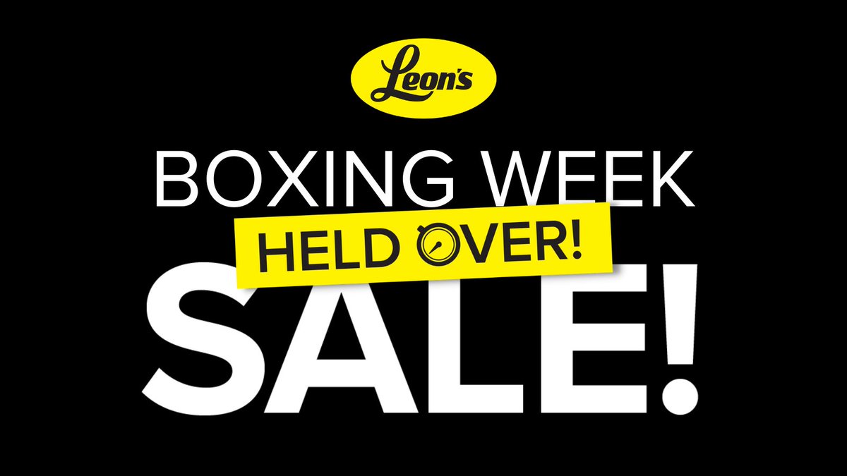 Did you need more time to shop Boxing Week deals? 🤔 Good news! Our Boxing Week Held Over Sale starts today… which means you can shop incredible savings on select furniture, mattresses, appliances, TVs and SO much more! View deals -> leons.ca/pages/flyer