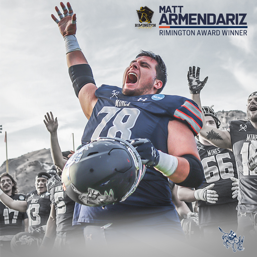 The 𝘍𝘐𝘙𝘚𝘛 and 𝘖𝘕𝘓𝘠 two-time winner of the Rimington Award as D-II's best center.

That's <a href="/Matty_A58/">Matty Armendariz</a>.

#HelluvaEngineer⚒️