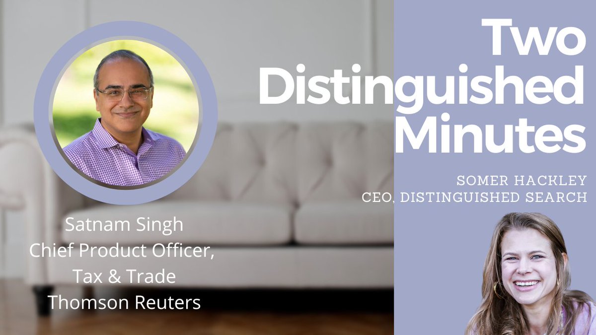 ThisIsSomer's tweet photo. Two Distinguished Minutes with Satnam Singh, Chief Product Officer Tax &amp; Trade, Thomson Reuters &amp; Somer Hackley. Hear Satnam’s "why." https://t.co/y8VMwshn8y via @YouTube 

#product
#digital
#technology
#artificialintelligence
#twodistinguished https://t.co/sBB342LraJ