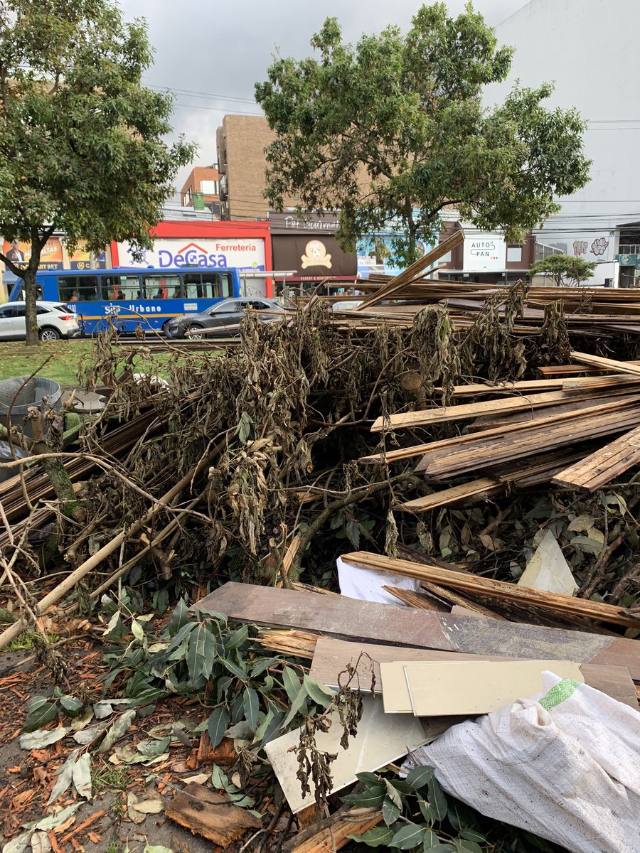 alejacaico's tweet photo. No se sabe si esta poda la hizo el @JBotanicoBogota o Pro Ambiental, pero al no llevarse los residuos, los vecinos lo han convertido en botadero de escombros @LasernaBogota @alcaldiausaquen @100En1DiaBogota Parque Molinos, 106 con 15 https://t.co/qnZuC4pDIH