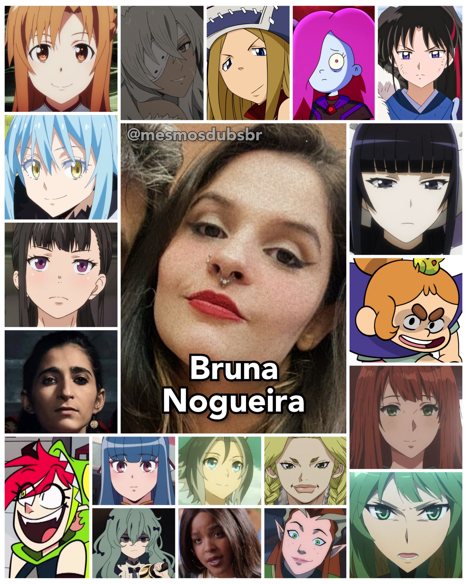 Personagens Com os Mesmos Dubladores! on X: - Bruna Nogueira, dubladora da  Asuna em Sword Art Online, Rimuru em Slime Datta Ken, Maki Oze em Fire Force,  e Nairobi em La Casa