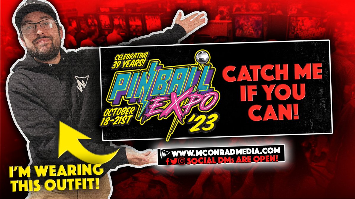 MasNConrad's tweet photo. 🚨UPDATE 🚨
Catch me running around at #PinballExpo2023! I'm hanging out filming for the weekend here. Chicago deep-dish pizza, HERE WE COME!
Need filming done? I travel. 👀
#MCMedia https://t.co/kZ2Dxo9JpB
