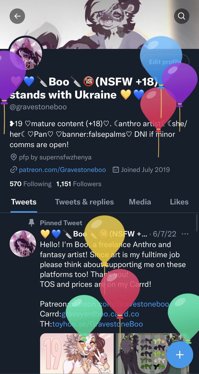 gravestoneboo's tweet photo. Happy balloon day to me! Time to update everything, if you all wouldn't mind a gift of sharing my art I would appreciate it, or even comment under hear what one of my favourite pieces I have done is of yours! https://t.co/J5lWSmBqDB