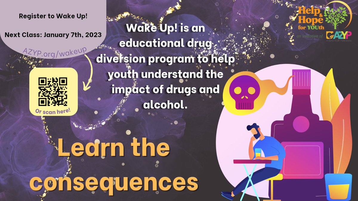 HelpHopeYOUth's tweet photo. Happy New Year!
Every first Saturday of the month, we hold our Wake Up! program. This program is designed to show youth the impact drugs and alcohol have on their development and their future. Currently only in Pima County.
To learn more about it, go to https://t.co/nEcRj3JDr9 https://t.co/2vVT0Ctxgd