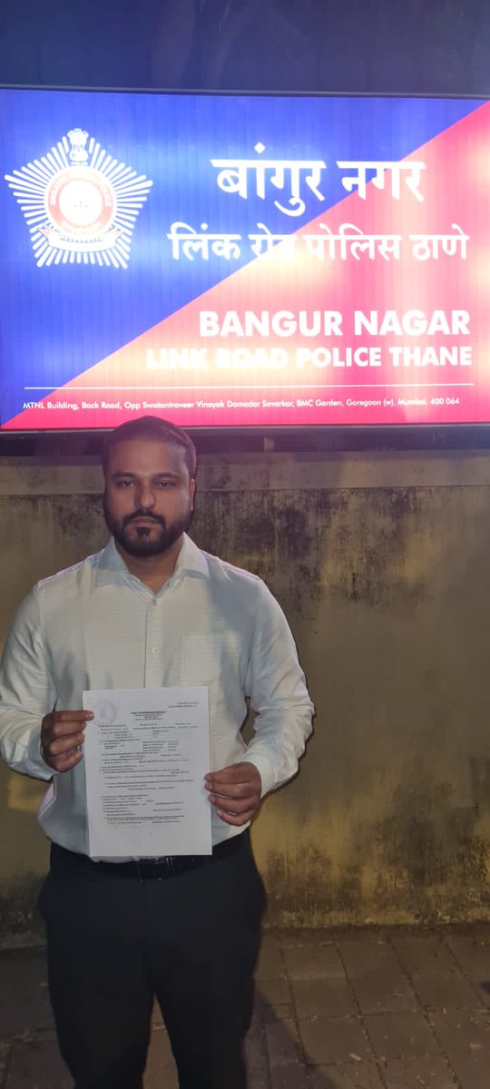 TajinderTiwana's tweet photo. Terror outfit Lashkar-e-Khalsa has Issued Death Threat to me and they have Threatened to attack on BJP, RSS leaders &amp; Indian Army.
I have filed an FIR with Mumbai Police against such miscreant at Bangur Nagar Police Station, Malad. https://t.co/9syd25z703