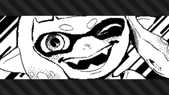 スプラ3はじめてからゲーム内のポストでドットでチビチビ描いてたイカ絵が数ヶ月ごしにやっとできた...むず #スプラトゥーン3 #Splatoon3 #NintendoSwitch 