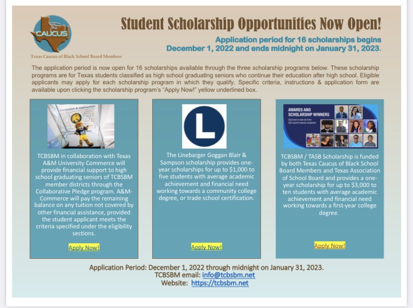 Come on HISD students, let’s get these scholarship!  Deadline to apply is 1/31/23👀👀