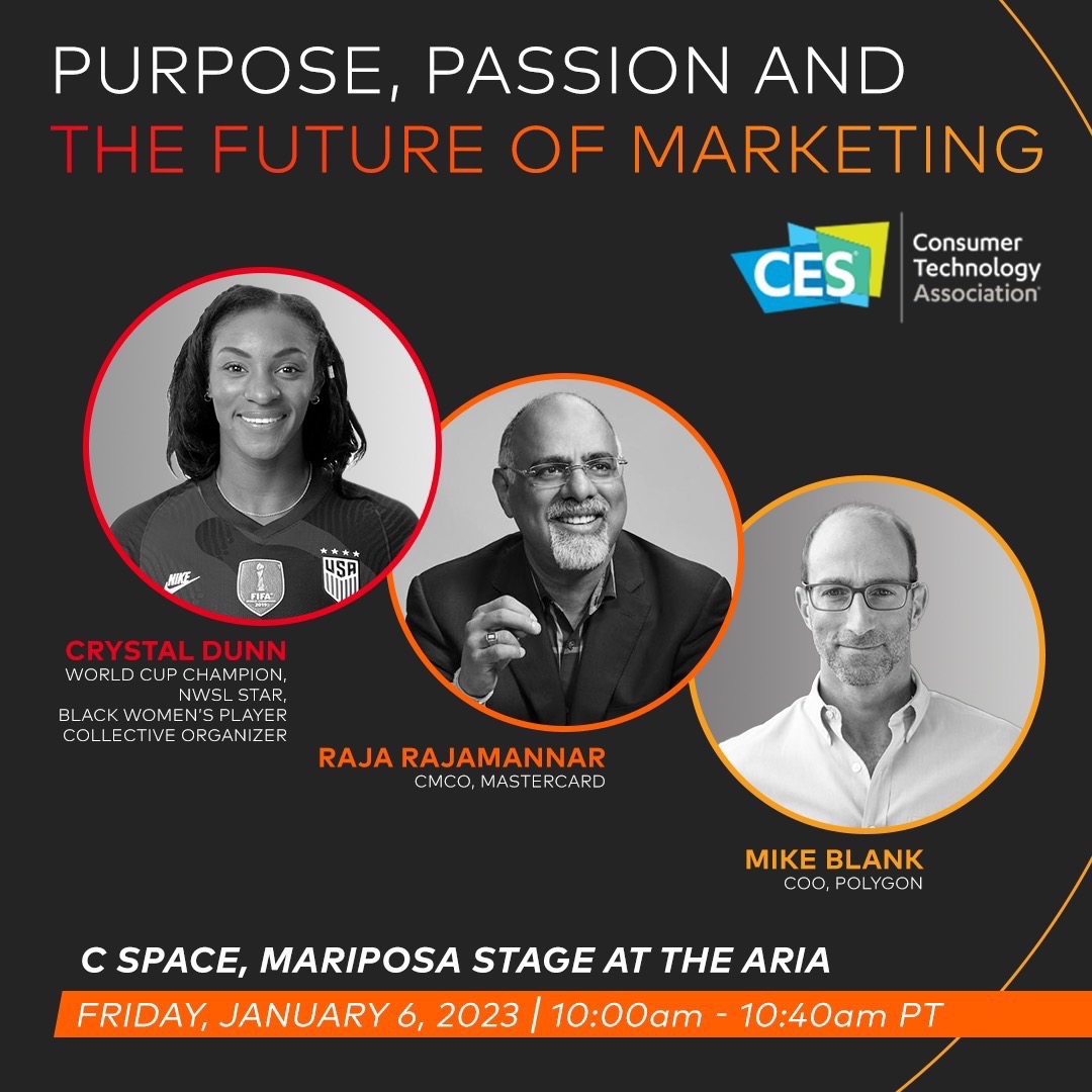 MastercardNews's tweet image. Our CMCO, @RajaRajamannar will be at the #CSpace tomorrow for his session: Purpose, Passion &amp;amp; the Future of Marketing, and we have a big announcement planned. Stay tuned for more! #CES2023