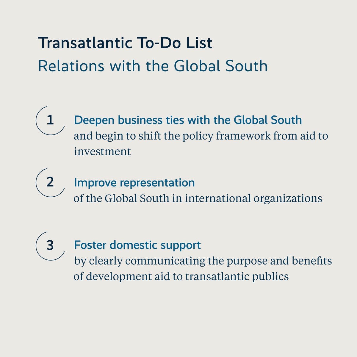 MunSecConf's tweet photo. Throughout the debates we hosted in 2022, participants agreed that the transatlantic partners must deepen relations with the Global South. Our #TransatlanticToDo list features some of the suggestions that were made.
Full list here: https://t.co/B4g1UvSj7H https://t.co/dBaLsfFBaQ