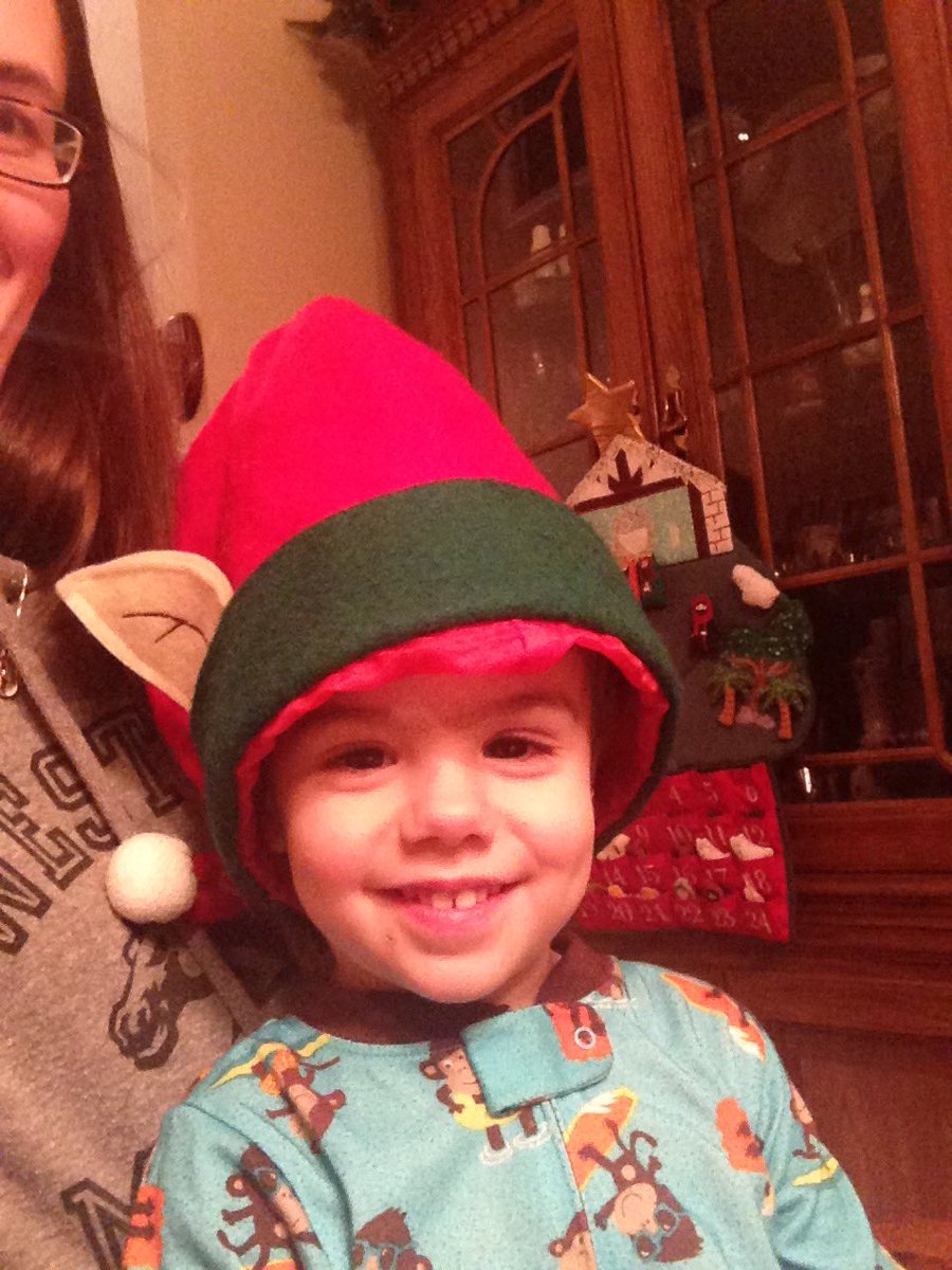 BarnesMathSci's tweet photo. #TBT for #NoviWinterBreak Jack meeting his Great-Grandma in 2011 and Benny the elf in 2015 https://t.co/tiQoOeuYzW