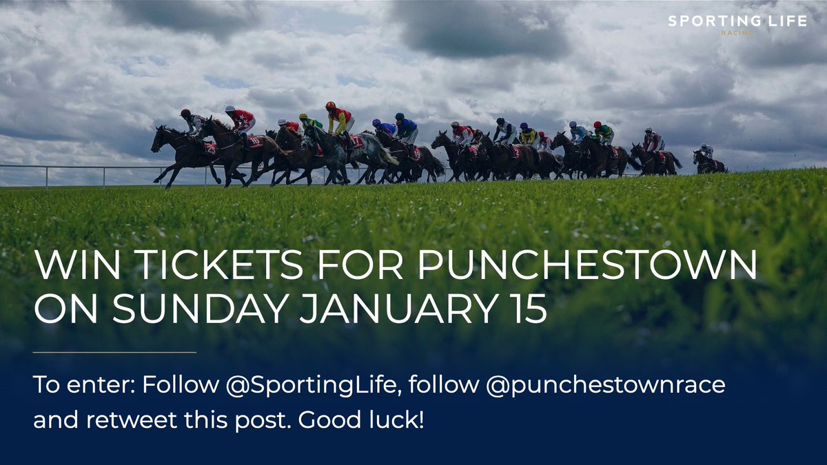 SportingLife's tweet photo. We have x10 pairs of tickets to give away for @SkyBet Moscow Flyer Hurdle day at @punchestownrace on Sunday!

All you have to do to enter is:
✅ Follow @SportingLife 
✅ Follow @punchestownrace 
🔄 Retweet this post

We'll draw the lucky winners on Thursday 12th Jan. Good luck! https://t.co/VBucabODdk