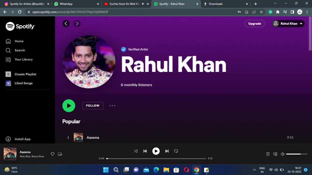 directorrahulk's tweet photo. Thank you @spotifyartists @Spotify 

Rahul Khan https://t.co/Z7oVHgxGhe https://t.co/F4fTa1Gxu1