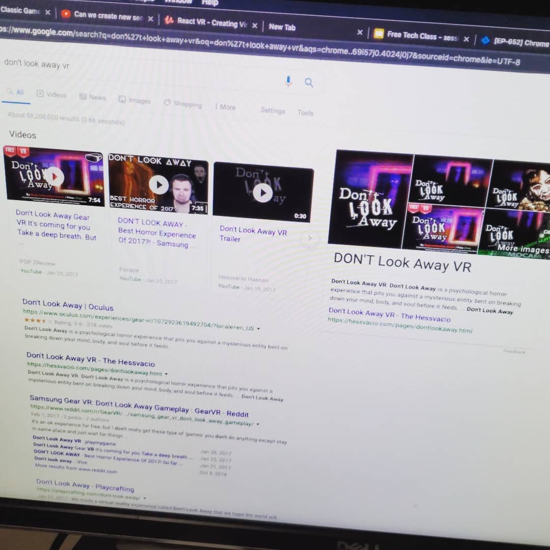 #ThrowbackThursday
#DontLookAwayVR
a psychological horror experience that pits you against a mysterious entity bent on breaking down your mind, body, and soul before it feeds.