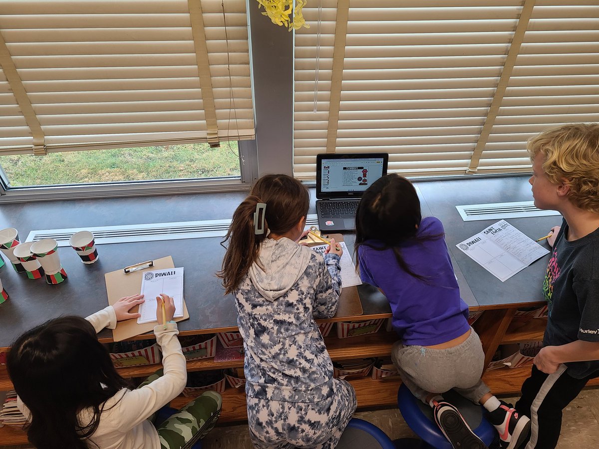 mmhteach's tweet photo. #class3h uses the jigsaw strategy in groups to tackle note-taking with peers! Each group is recording facts about different parts of Diwali!! @JRRS_Jericho #jrrsfamily https://t.co/9EeJtstwvv