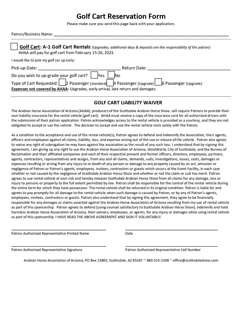 There's still time to get your VIP Patronship for the 2023 Scottsdale Arabian Horse Show.  

For the online fillable form please visit: bit.ly/3Qfoa8t