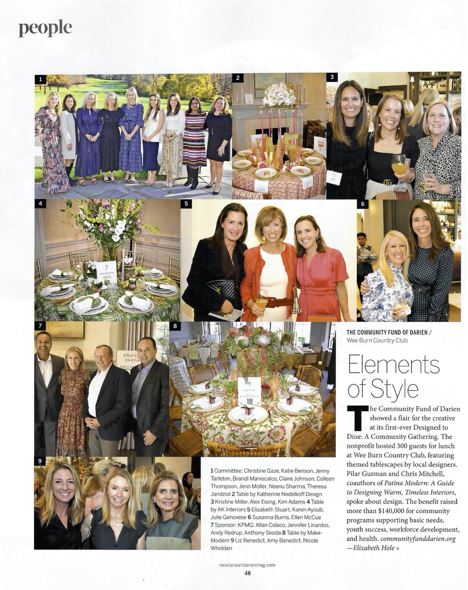 The Community Fund of Darien’s Designed to Dine Fundraising Luncheon in the January issue of New Canaan + Darien + Rowayton Magazine!

<a href="/NCDmag/">NCD Magazine</a>