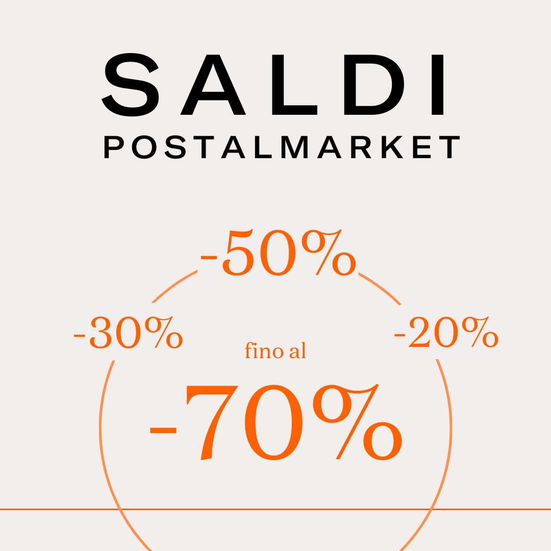 Da #Postalmarket sono arrivati i #saldi. Un'esclusiva selezione di articoli ti aspetta a un prezzo davvero speciale. 
Prepara il tuo carrello ➡️ postalmarket.it/outlet