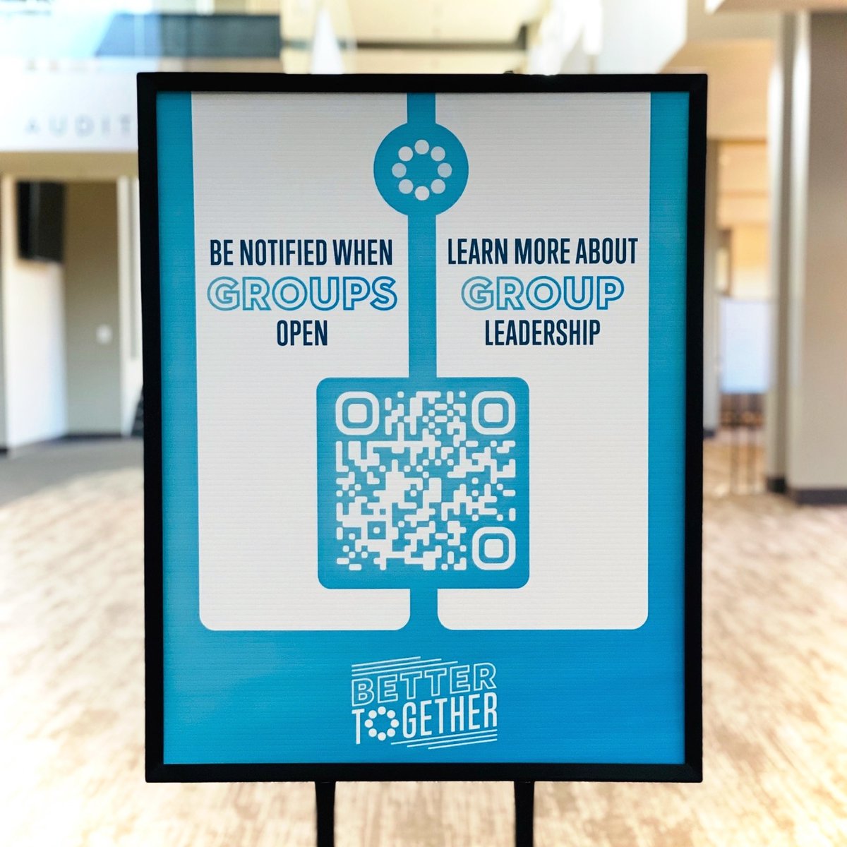 A new round of adult small groups will launch on Sunday, January 29. Want to be first in line to check them out?

Look for these signs around the building on Sunday, scan the QR code &amp; sign up to receive a text link when groups open.

Don't miss your chance to join a group!